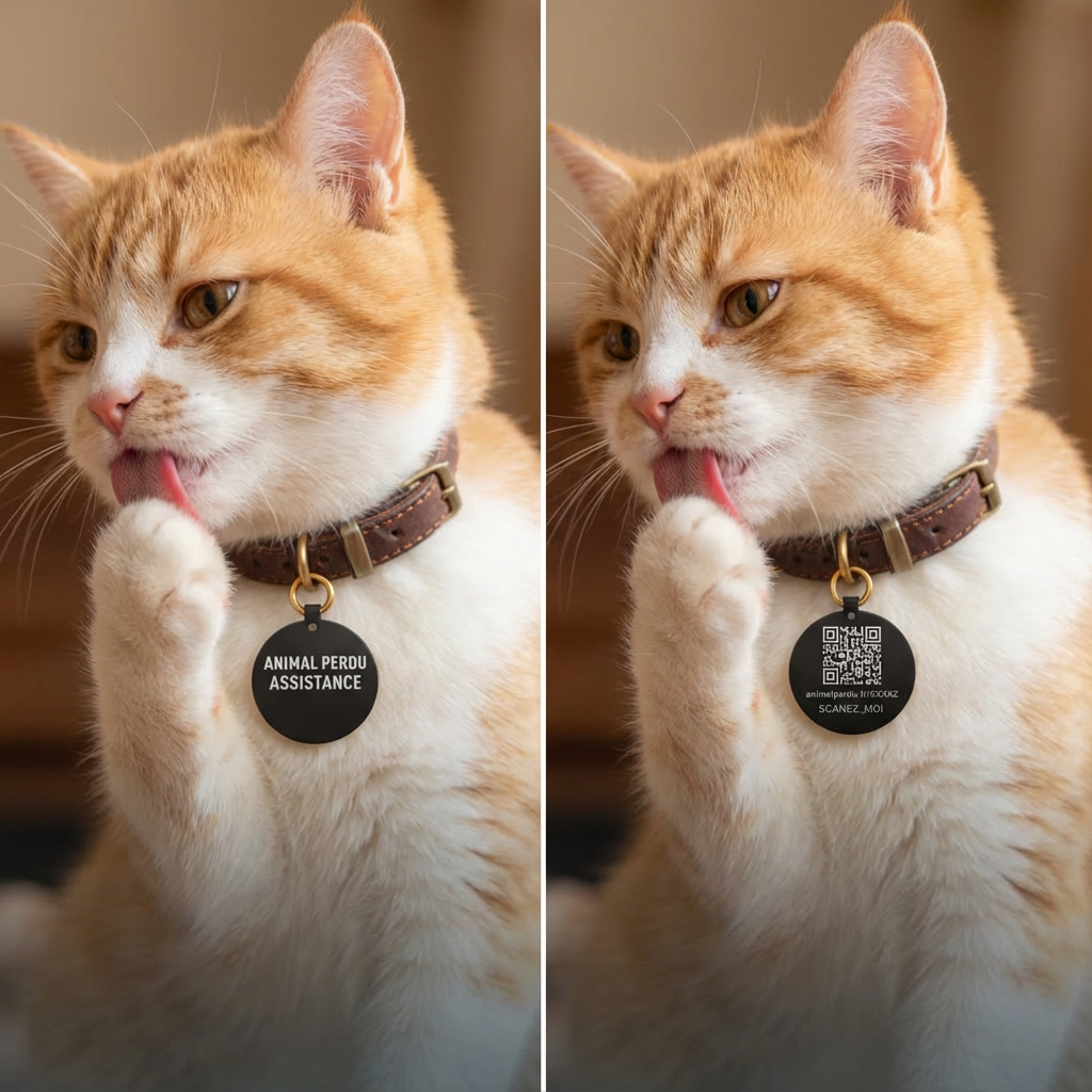 Animal Perdu Assistance | Collier Scanable avec QR Code pour localiser vos animaux en temps réel