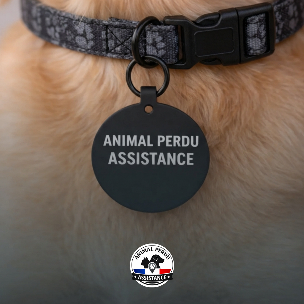 Animal Perdu Assistance | Collier + Médaille Scanable avec QR Code pour localiser vos animaux en temps réel