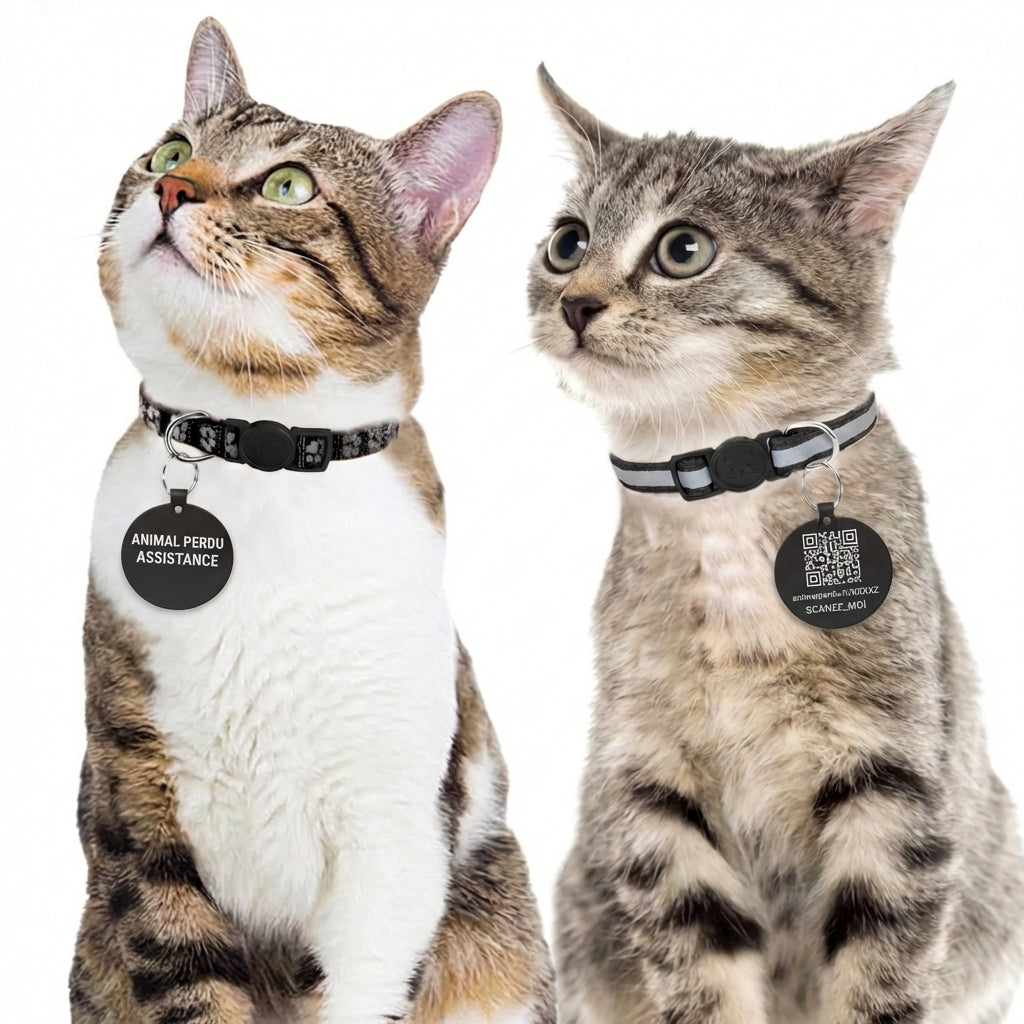 Animal Perdu Assistance | Collier + Médaille Scanable avec QR Code pour localiser vos animaux en temps réel